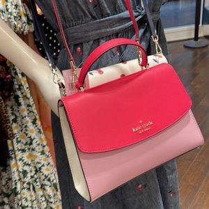 Kate Spade Darcy Top Handle Satchel Crossbody Bag Palm Pink Color-block